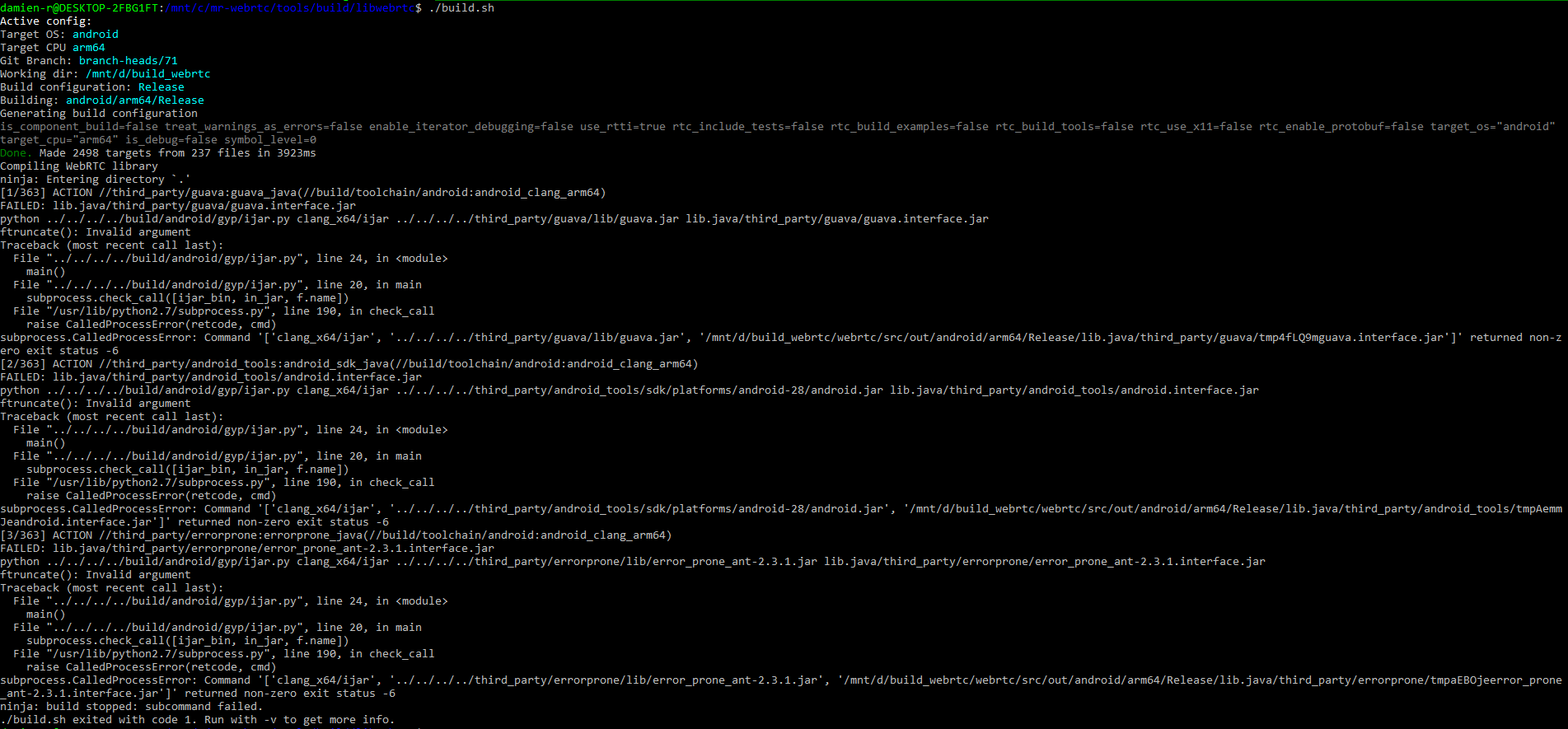 Building for Android: · Issue #312 · microsoft/MixedReality-WebRTC · GitHub