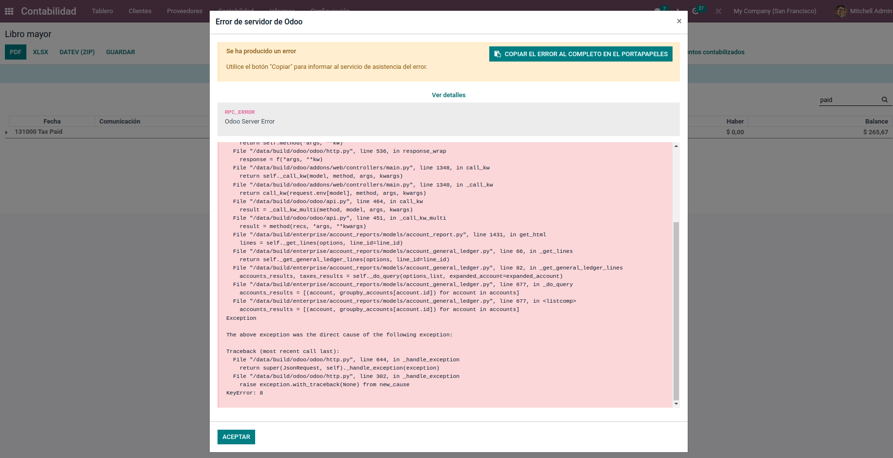 [15.0, 13.0] Bug when clicking an account on General Ledger · Issue ...