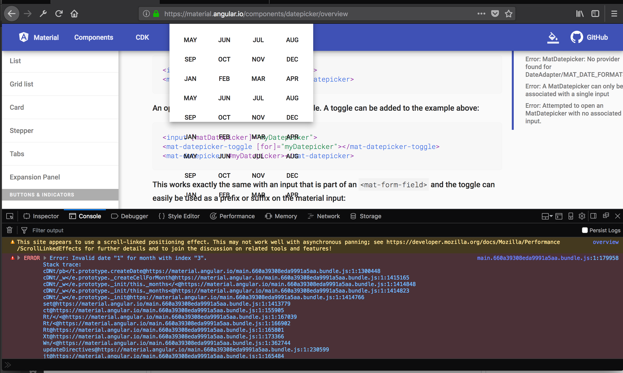 Datepicker calendar breaks down in firefox · Issue #8305 · angular ...