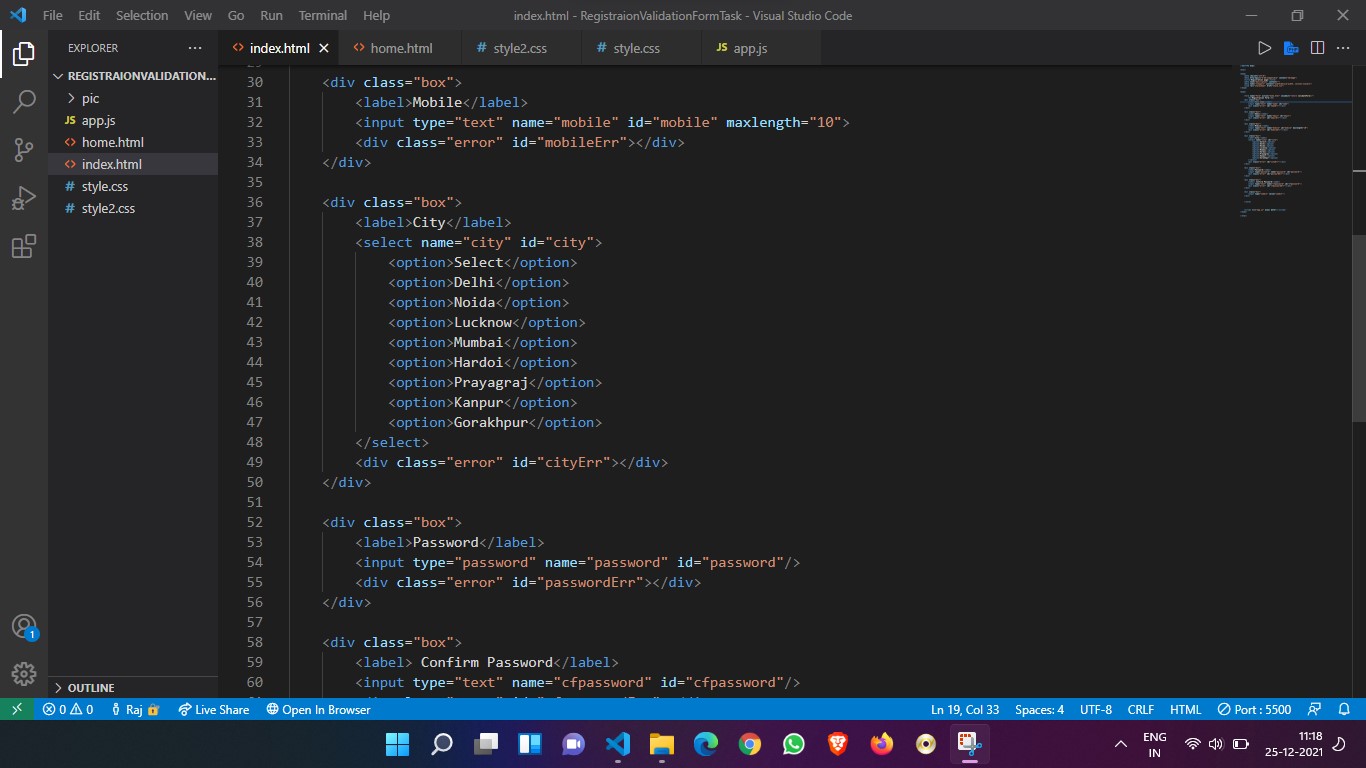 GitHub - Rajkapoor51/RegistrationValidationPage: It is a registration ...