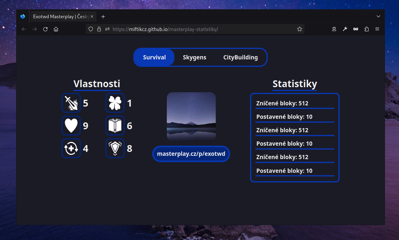 masterplay statistiky page