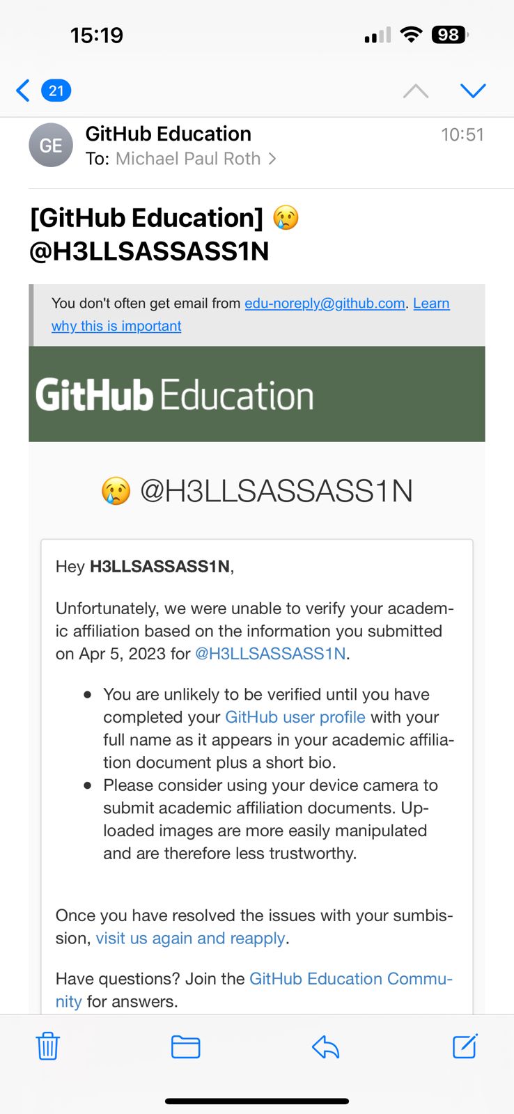 Student application · community · Discussion #52041 · GitHub