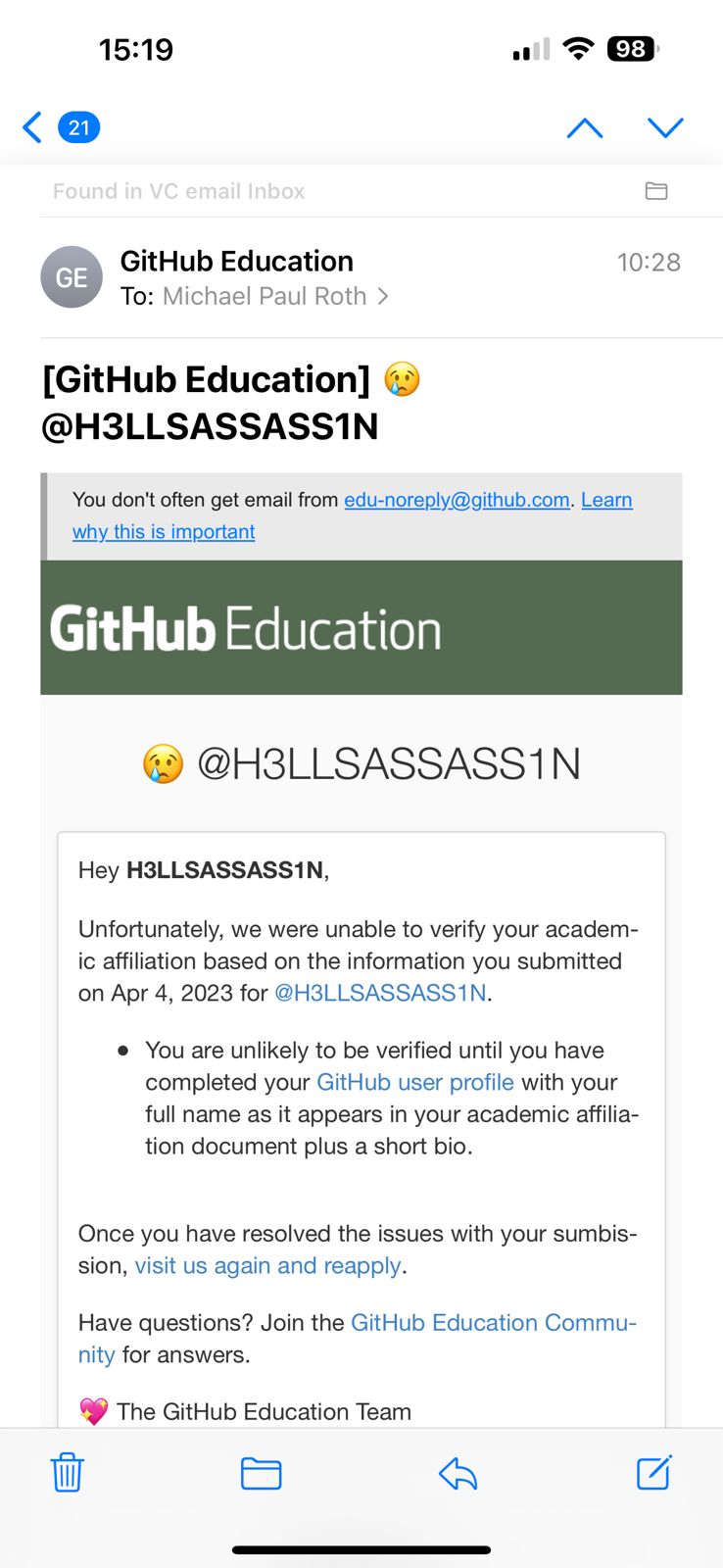 Student application · community · Discussion #52041 · GitHub