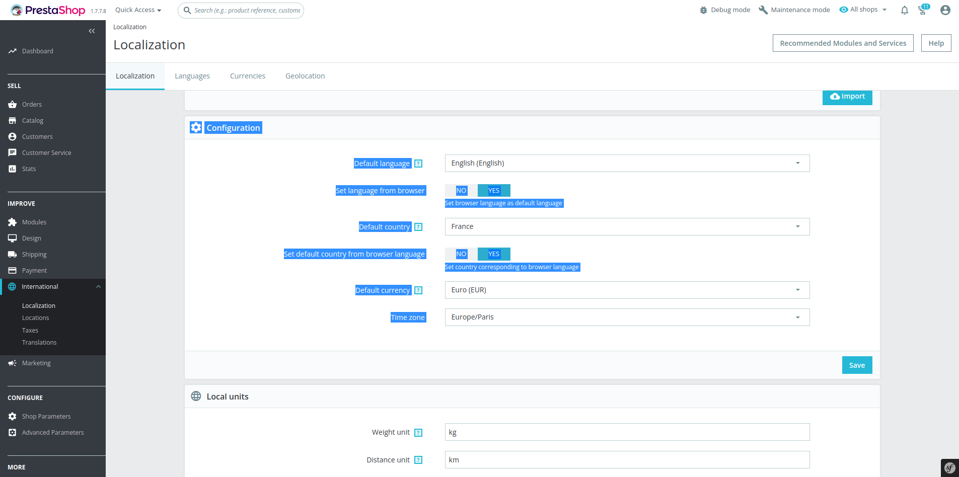 BO- An unnecessary comma is displayed in the location page · Issue #27897 ·  PrestaShop/PrestaShop