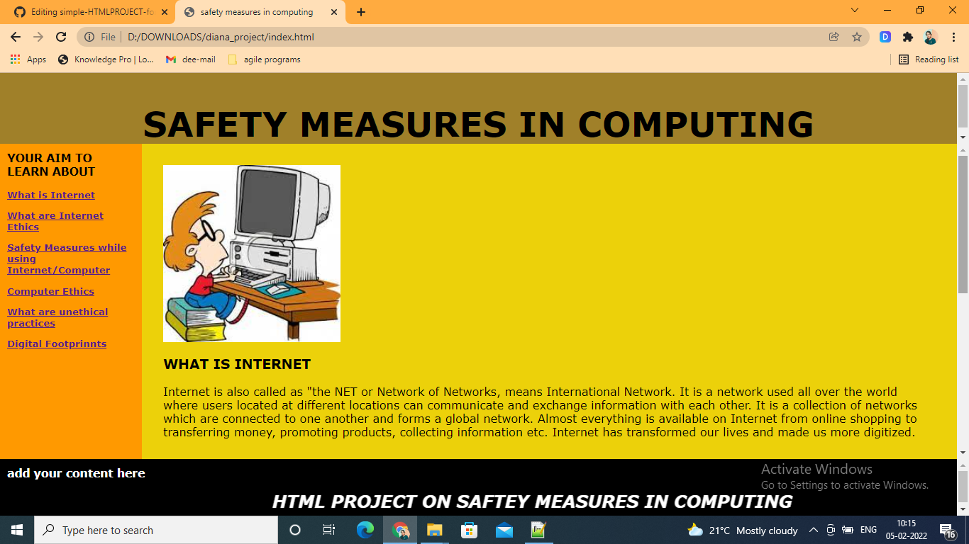 GitHub deepikadeepsi/simpleHTMLPROJECTforschoolstudents This
