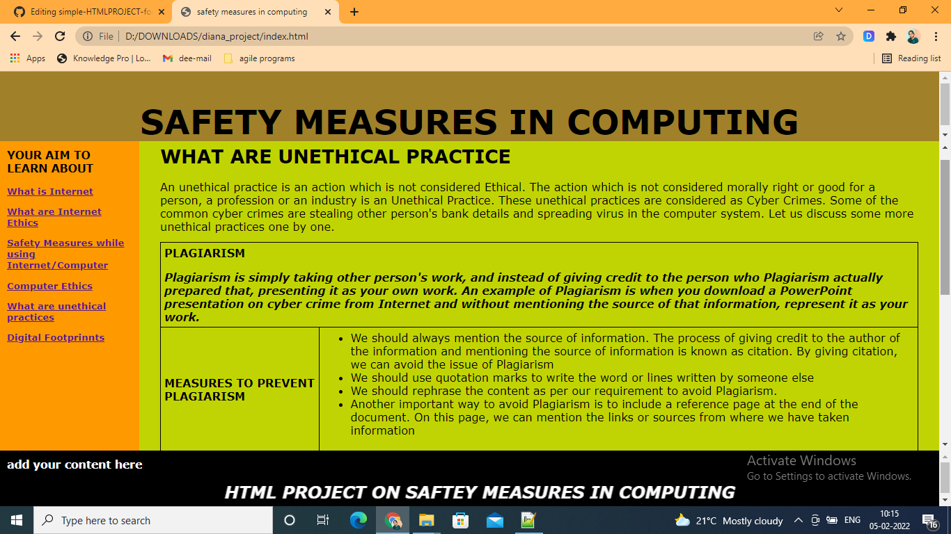 GitHub deepikadeepsi/simpleHTMLPROJECTforschoolstudents This