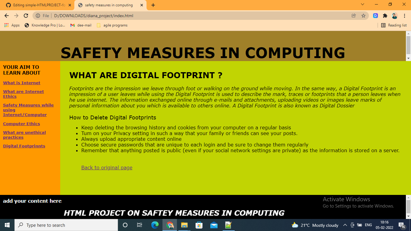 GitHub deepikadeepsi/simpleHTMLPROJECTforschoolstudents This
