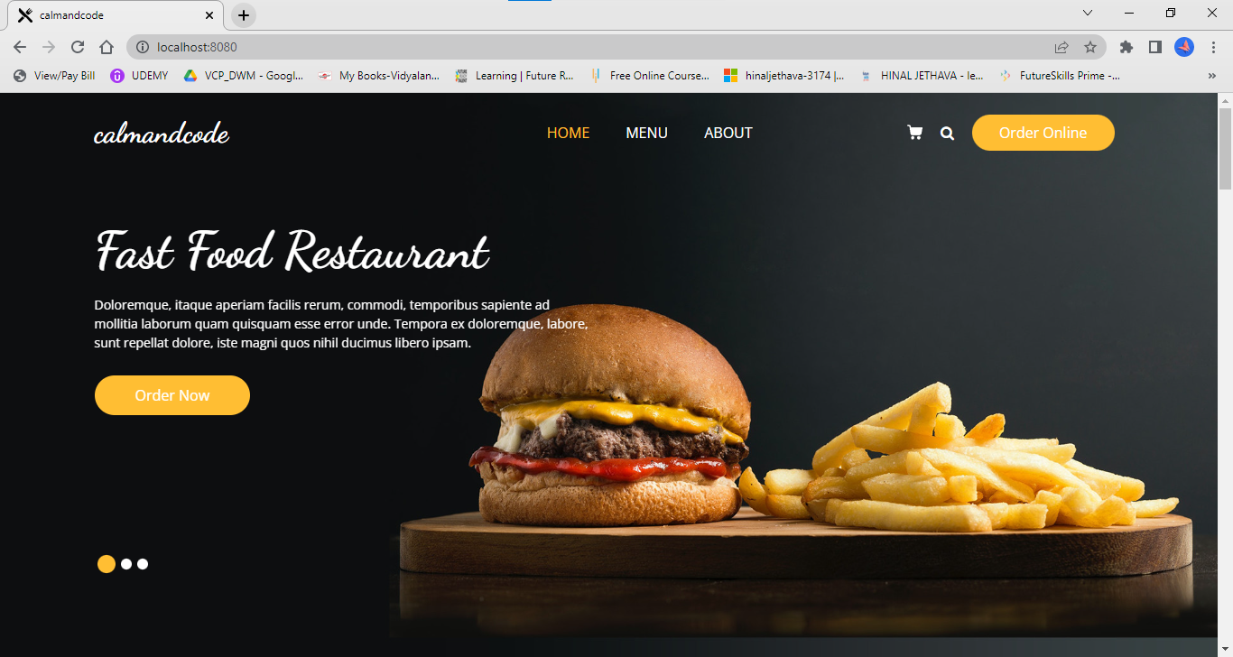 GitHub - Hinal0101/Calamandcode: A complete fast food website with ...