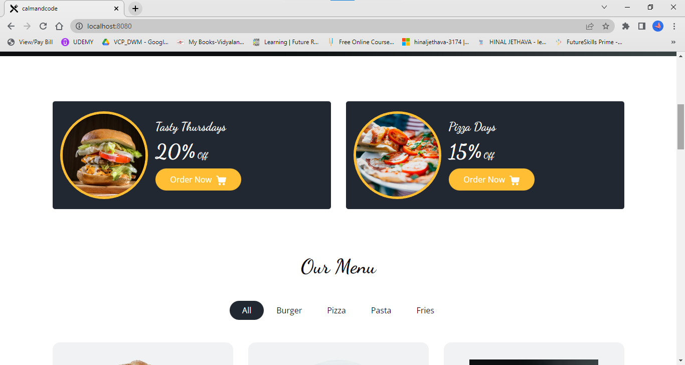 GitHub - Hinal0101/Calamandcode: A complete fast food website with ...