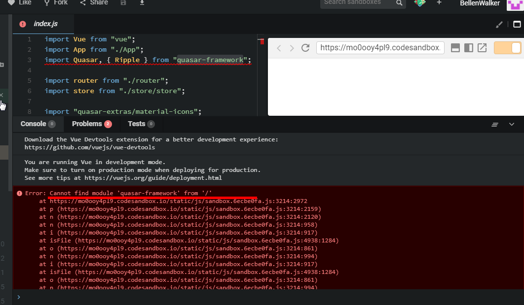 Error: Cannot find module 'quasar-framework' from '/' · Issue #1602 ...