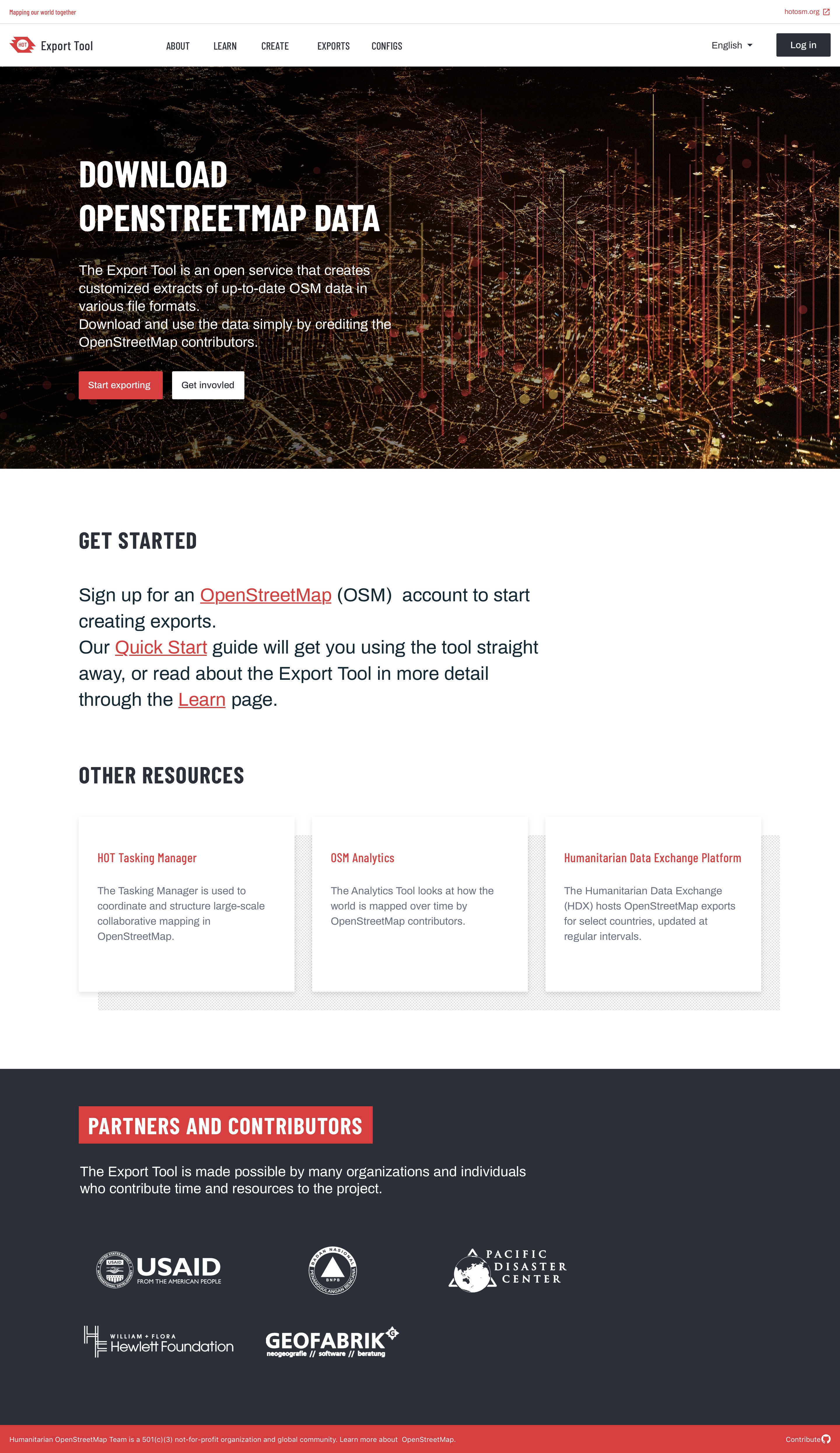 Export Tool-Landing Page