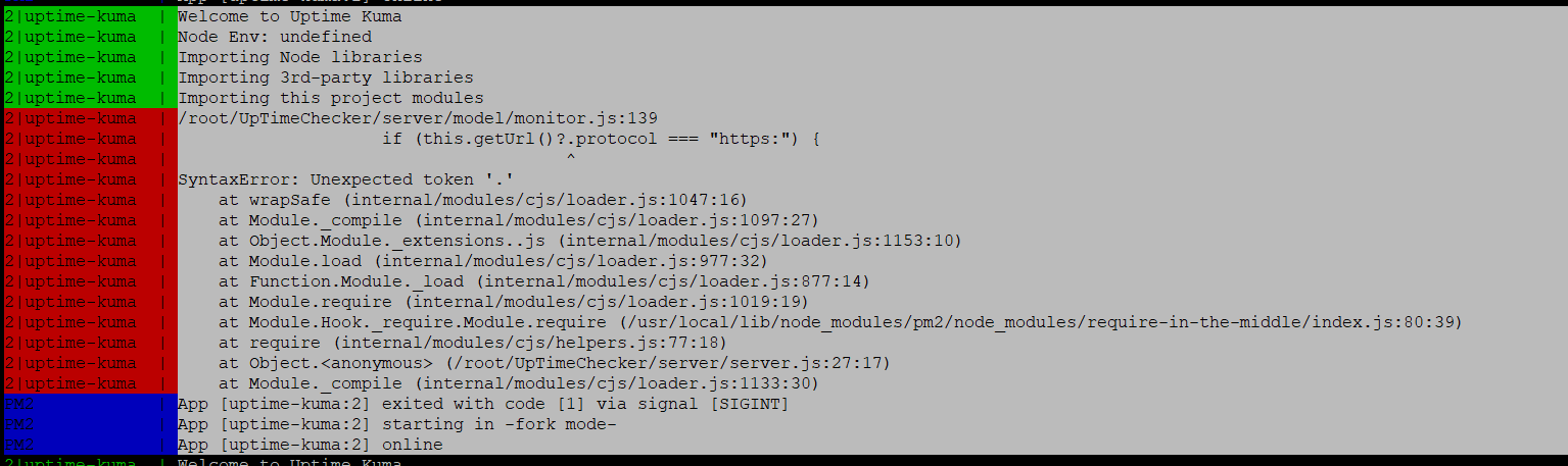 SyntaxError: Unexpected token '.' · Issue #421 · louislam/uptime-kuma ...