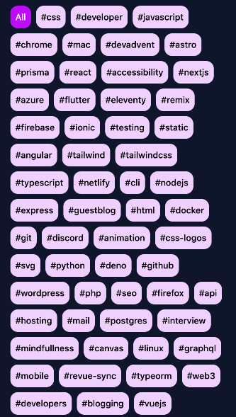 tag filter on mobile
