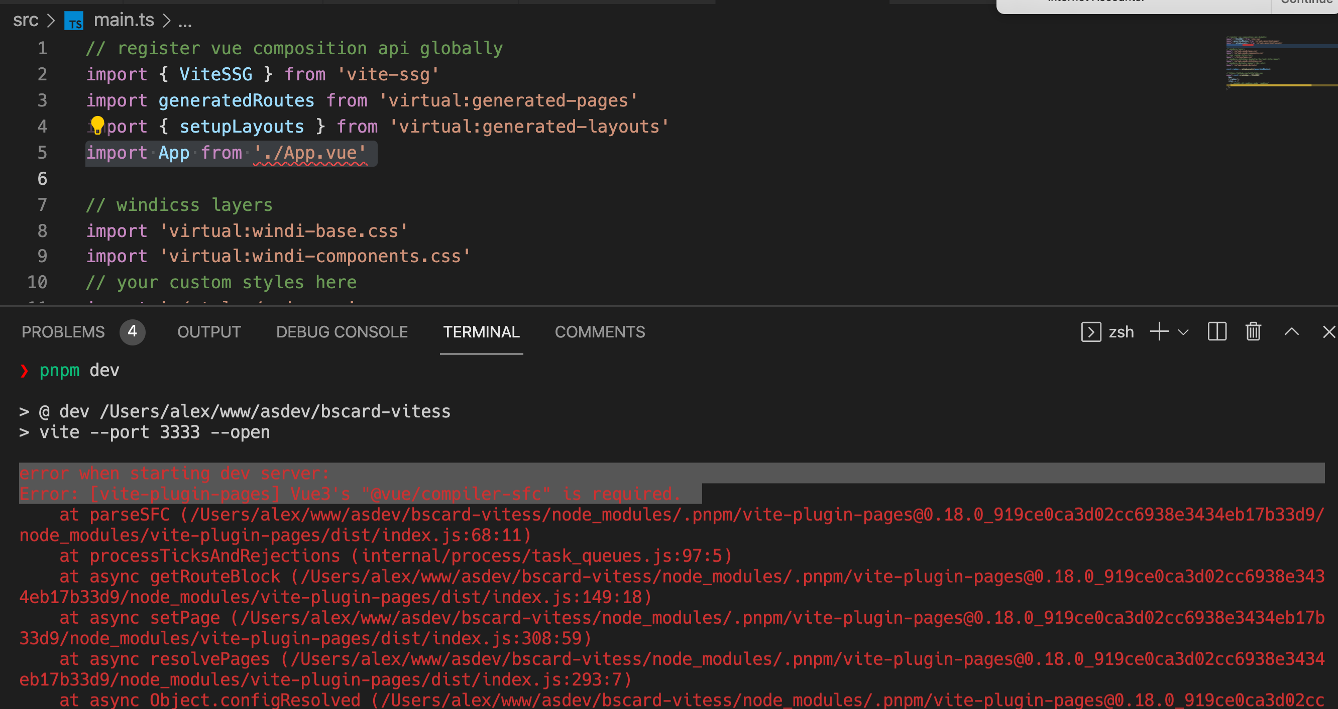 Cannot start project path import resolve issue issue 188 antfu