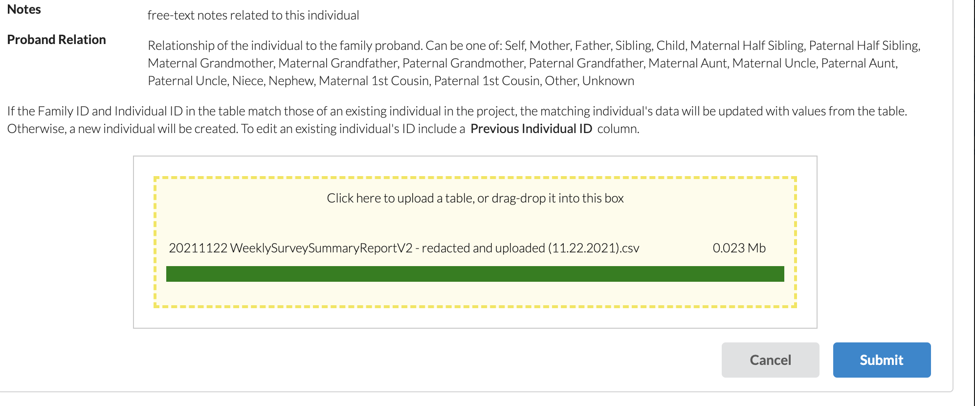 Unable to Upload a CSV file · Issue #2322 · broadinstitute/seqr · GitHub