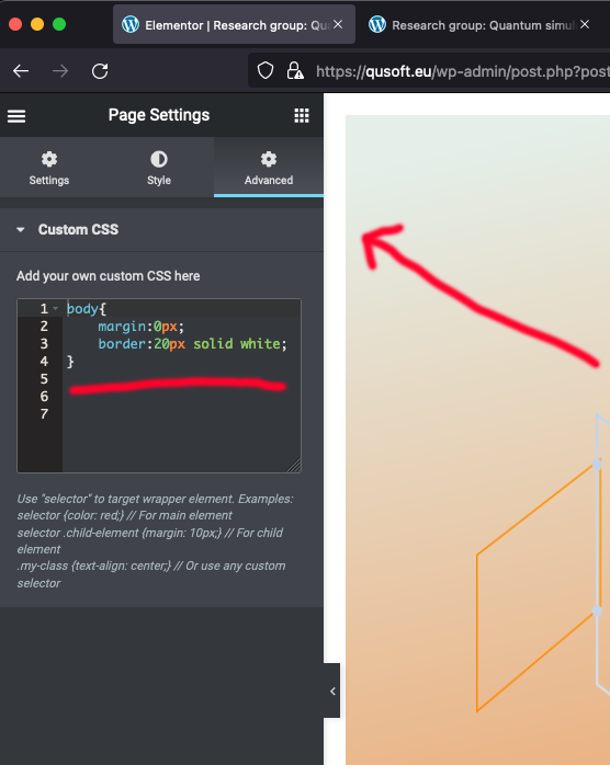 Custom border CSS in Page settings not woking after 3.5.2 update ...