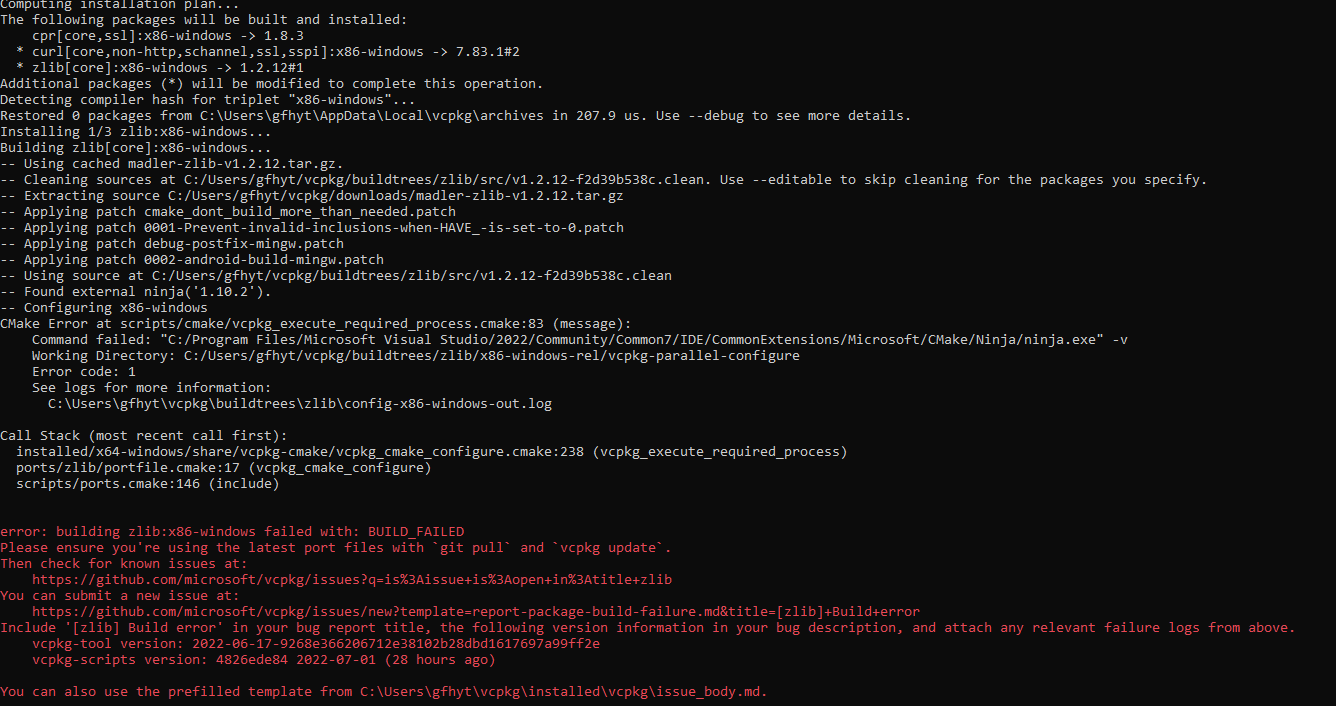 [zlib] Build error · Issue #25540 · microsoft/vcpkg · GitHub