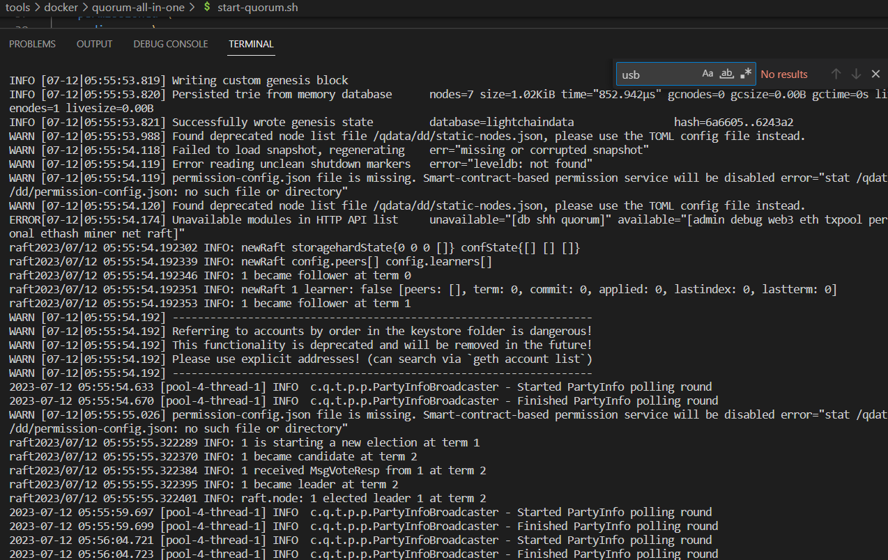 bug(quorumallinone) error "Failed to enumerate USB devices" · Issue