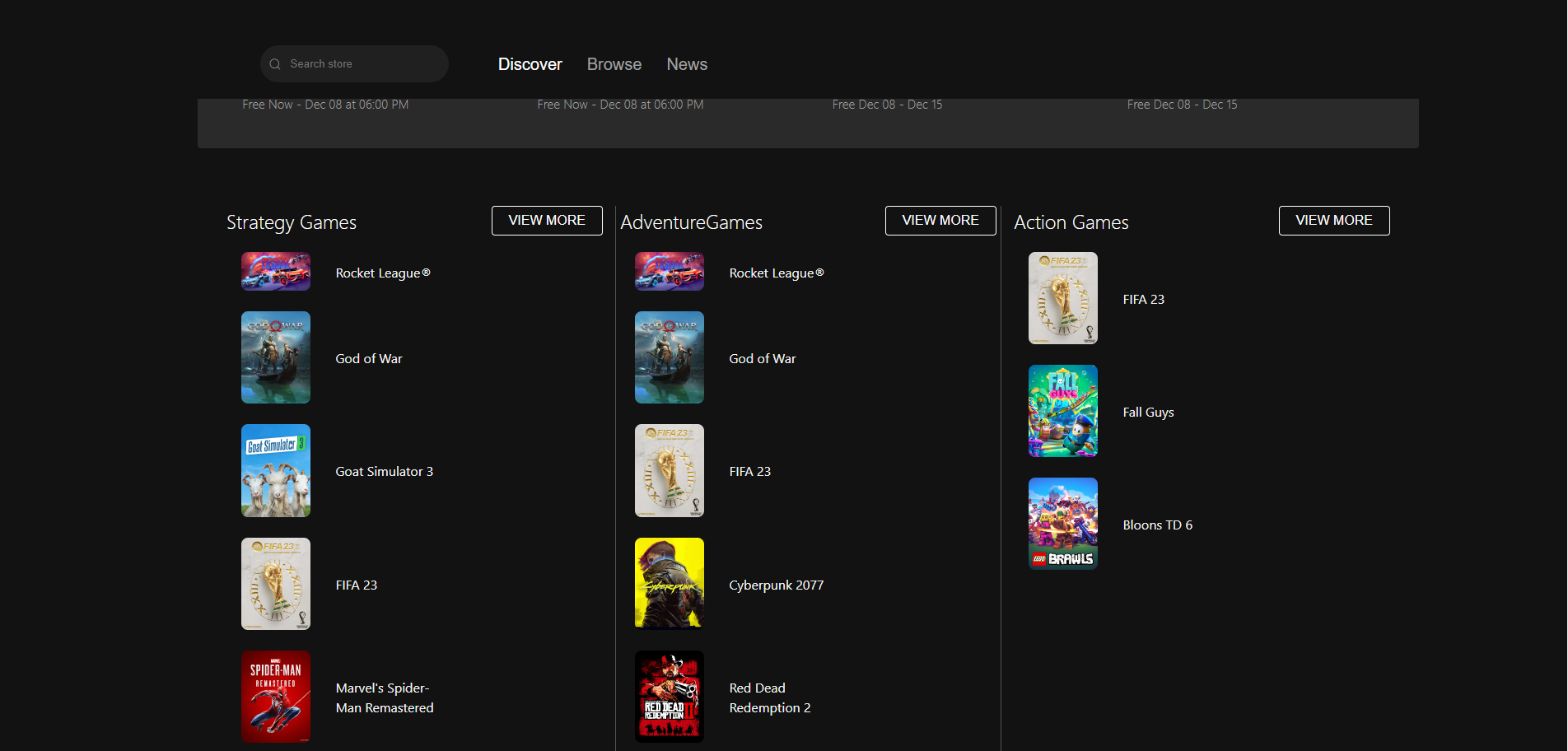 GitHub - MohammadNidalRajabi/EpicGameClone: Epic Game Clone Use React ...