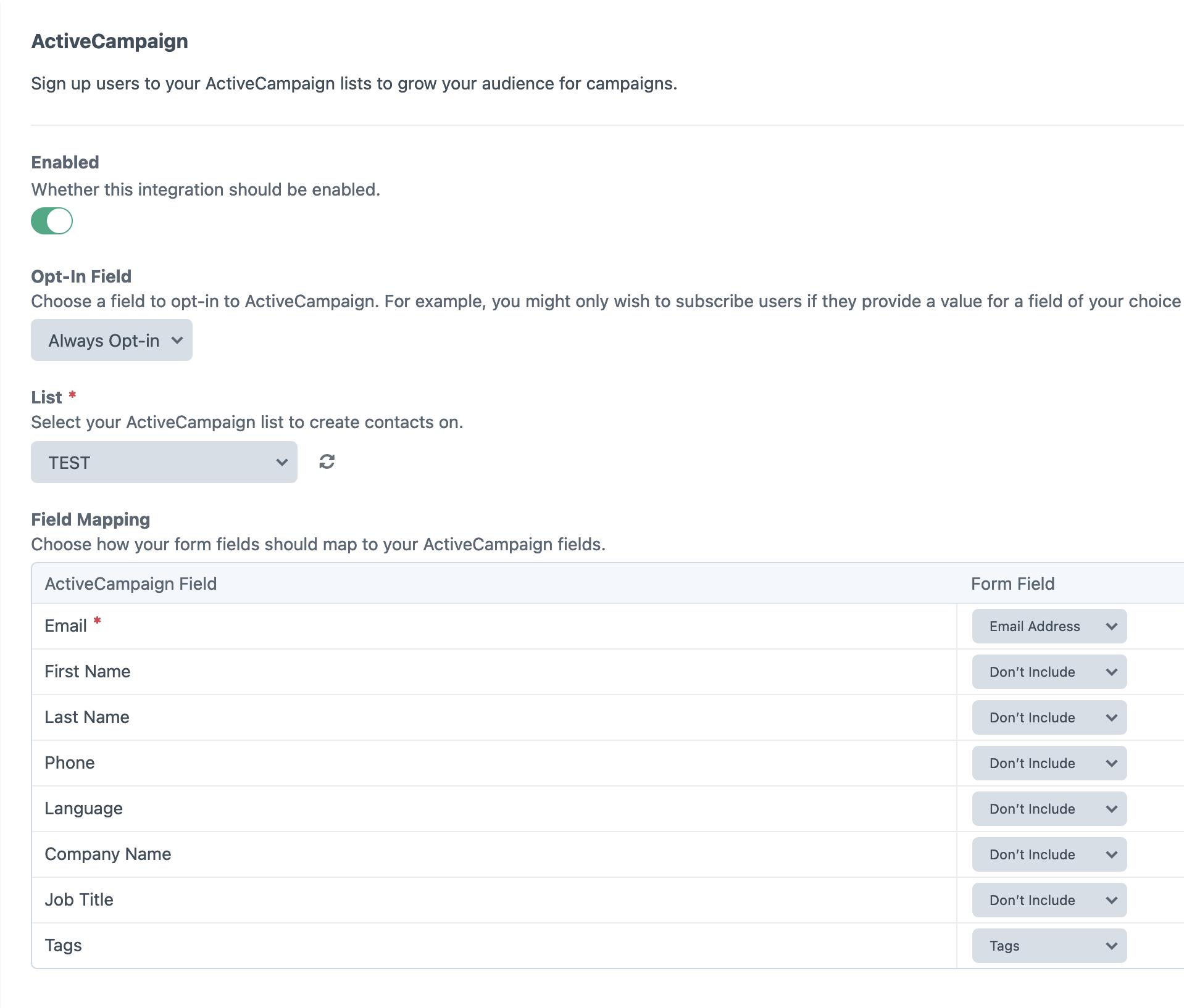Field value ignored when passed as ActiveCampaign tag · Issue #654 ...