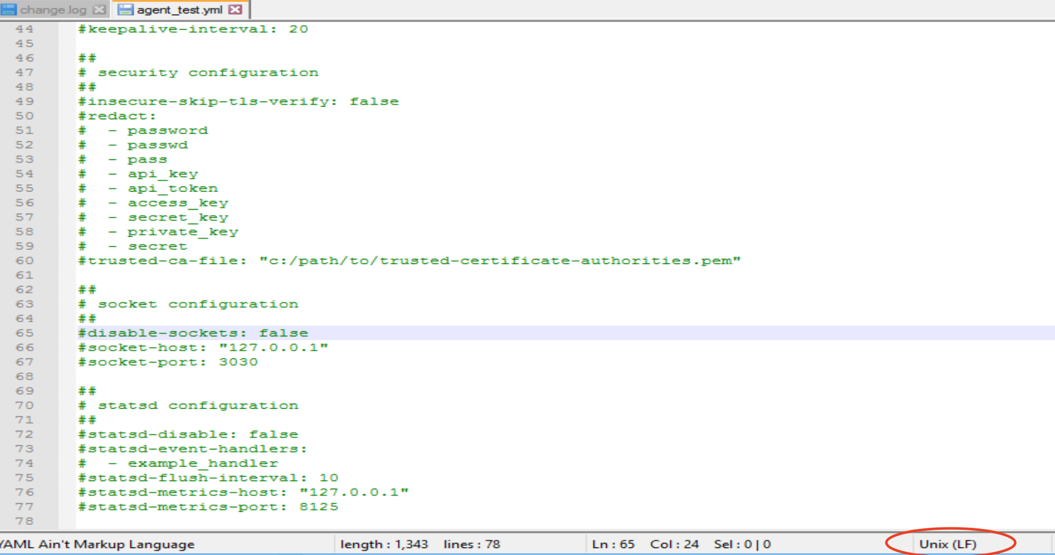 Update Windows MSI to include a yaml file with Windows line endings vs