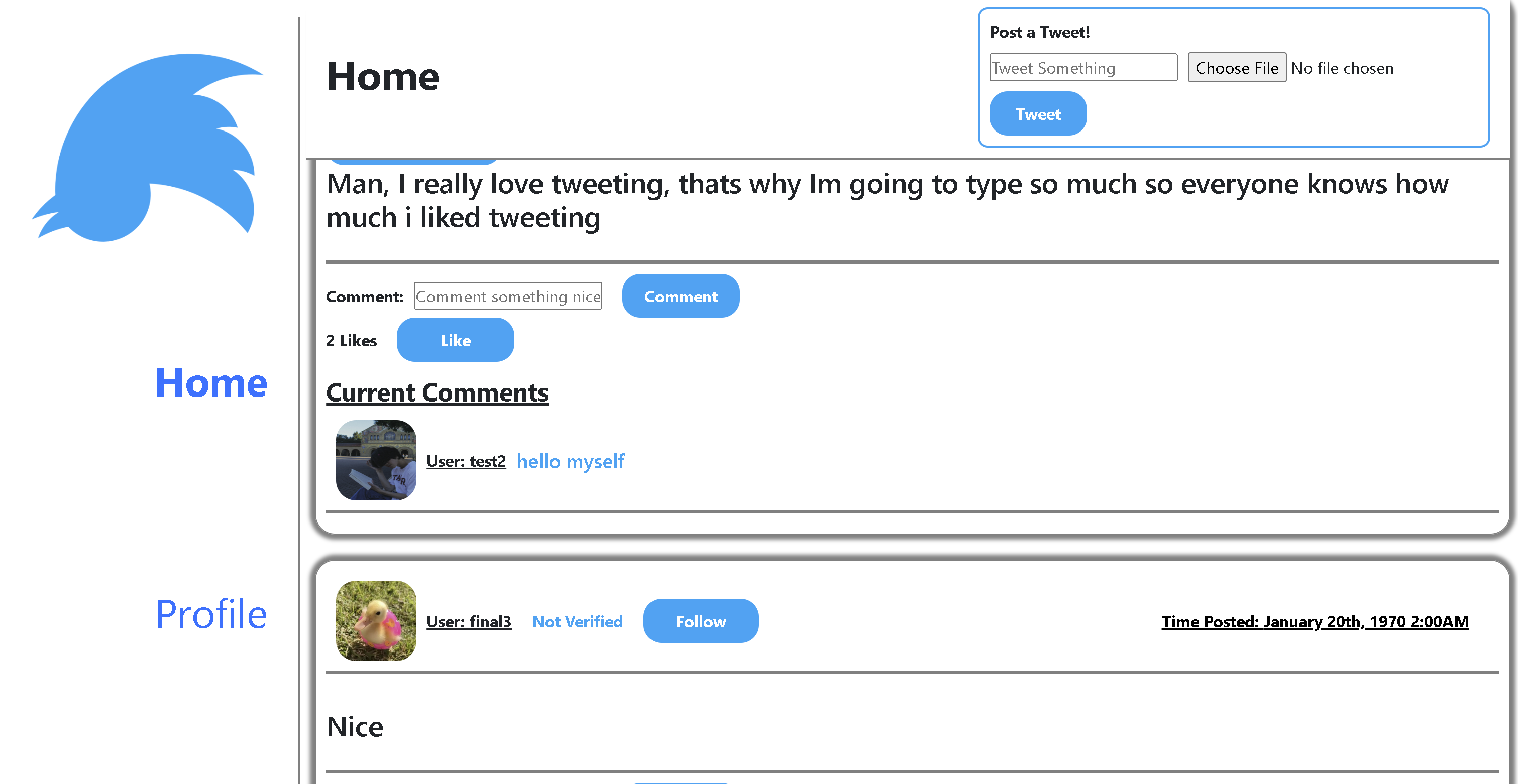 GitHub - EricYou2/Twitter-Clone