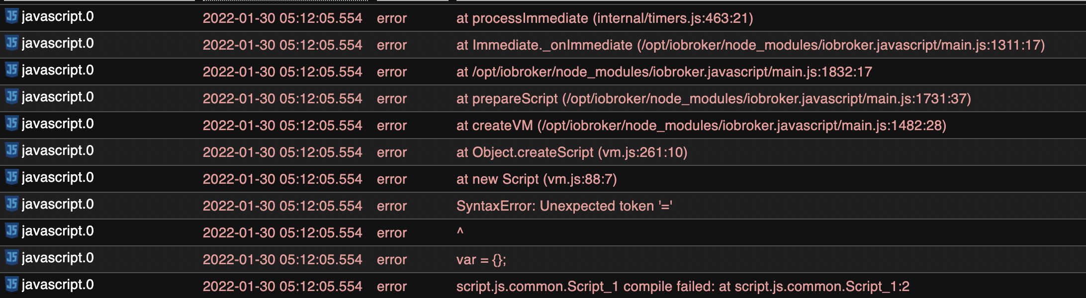 Can not compile Javascript anymore · Issue #948 · ioBroker/ioBroker ...