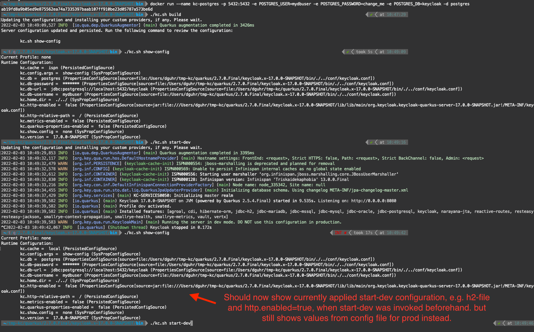 Dist.X ShowConfig does not show always the right applied configuration · Issue 9525