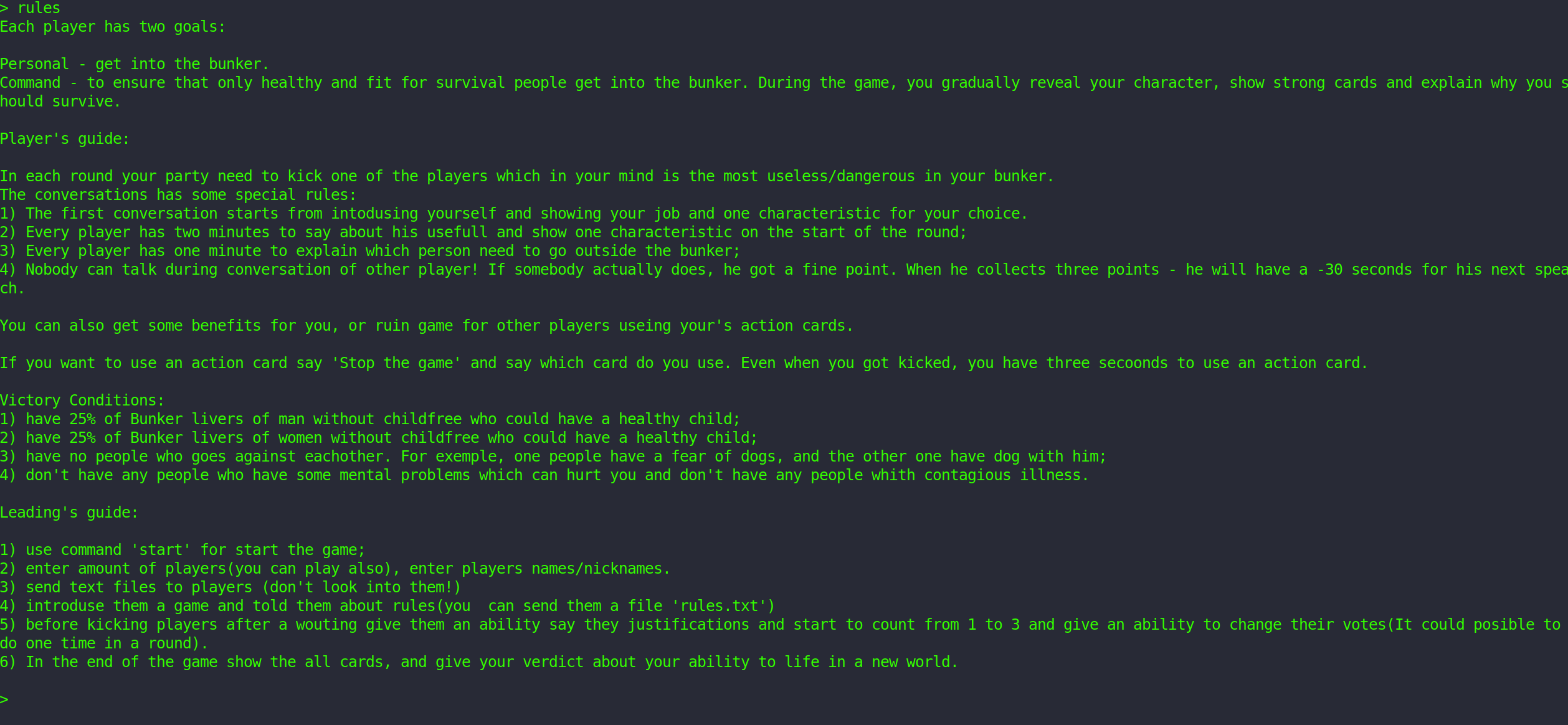 GitHub - YanPetrov7/CardGameBunker: Bunker is an incredibly atmospheric ...