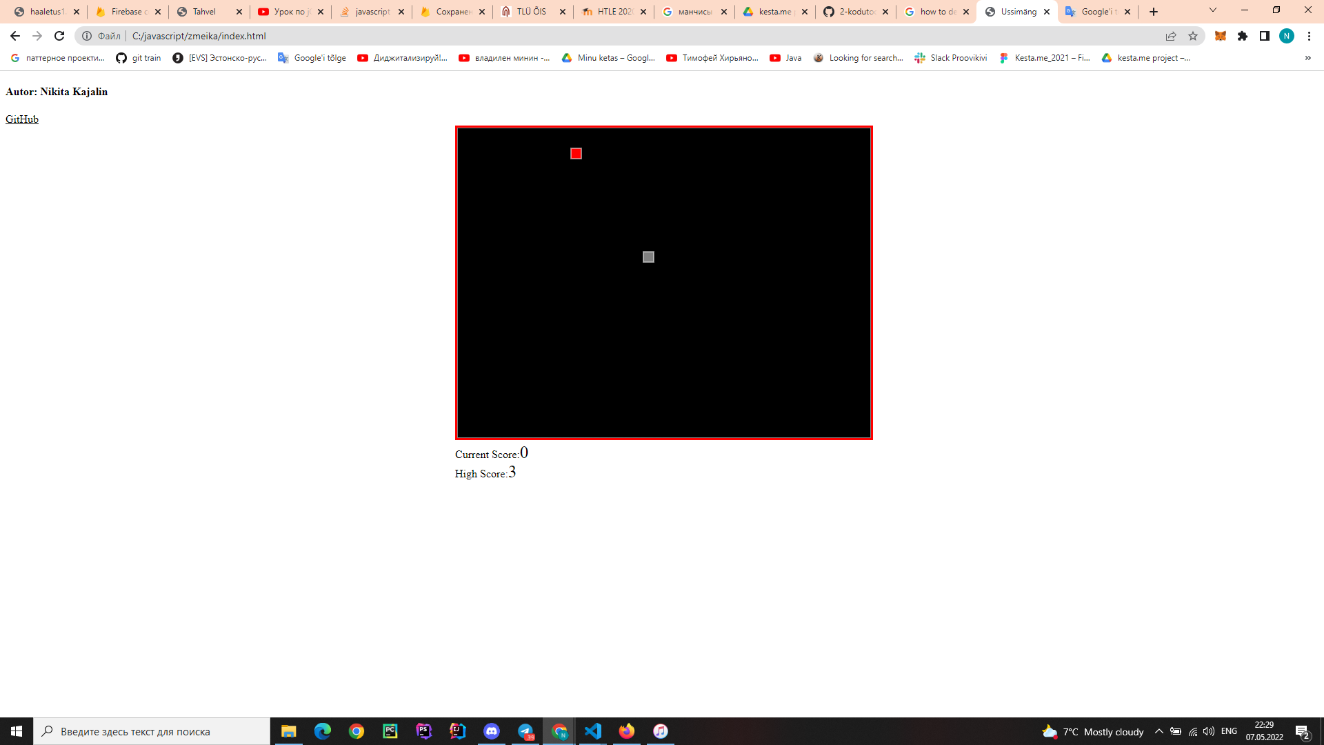 Github Kajalinn Snake Game