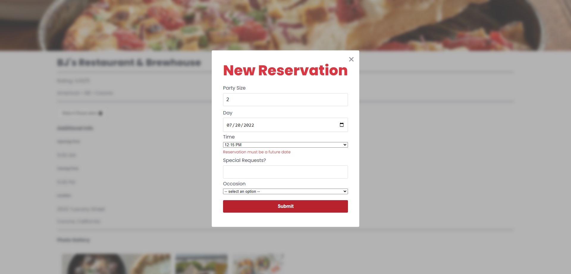 OpenTableReservationError