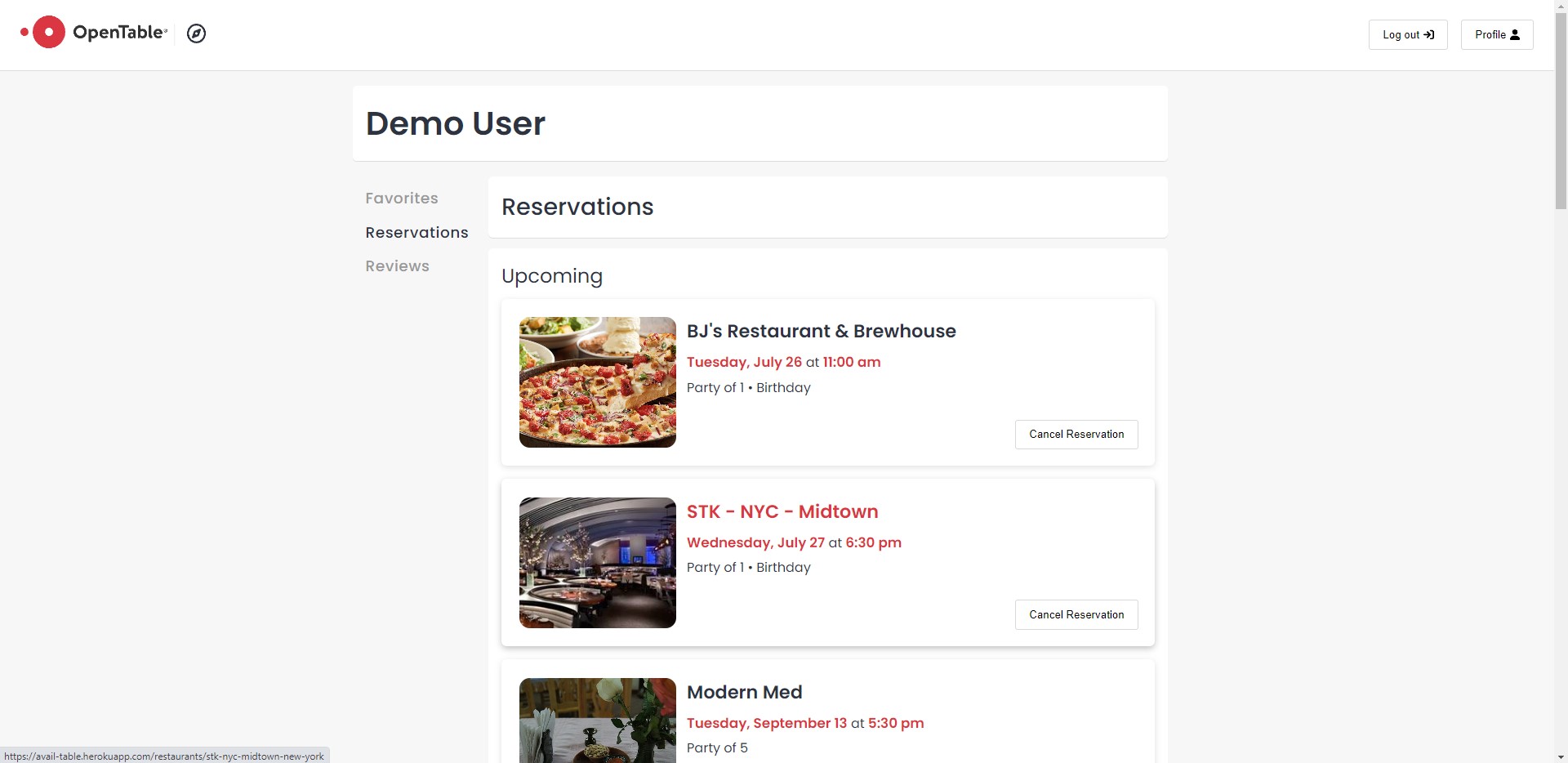 OpenTableUserReservations