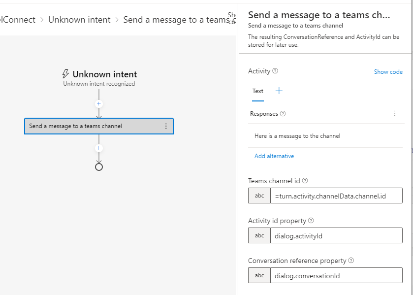 send message to teams channel