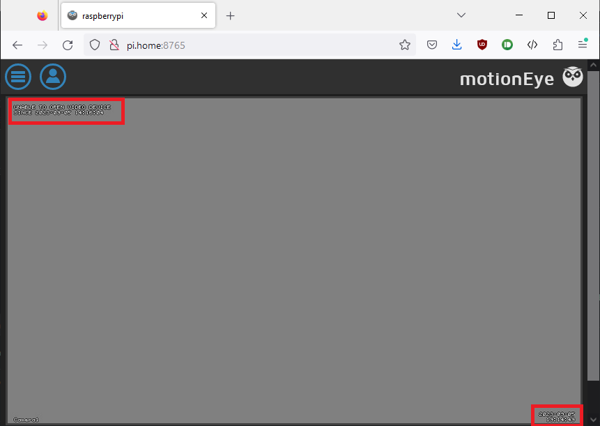 Camera reconnected, videos are generated but the dashboard shows