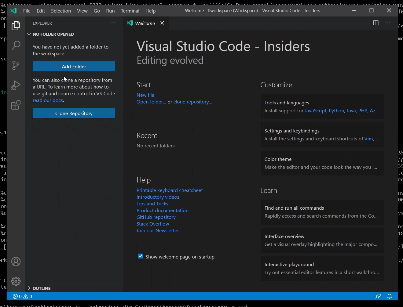 After adding a folder to a workspace whose .code-workspace file is read ...