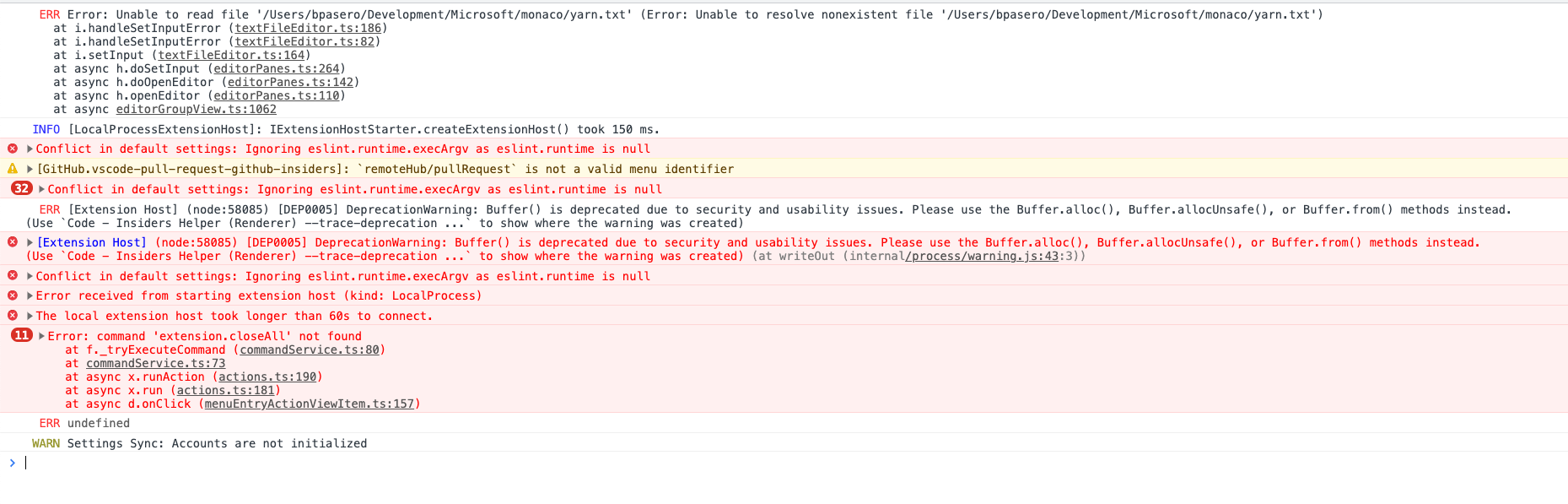 Extension host can suddenly stop · Issue #135101 · microsoft/vscode ...