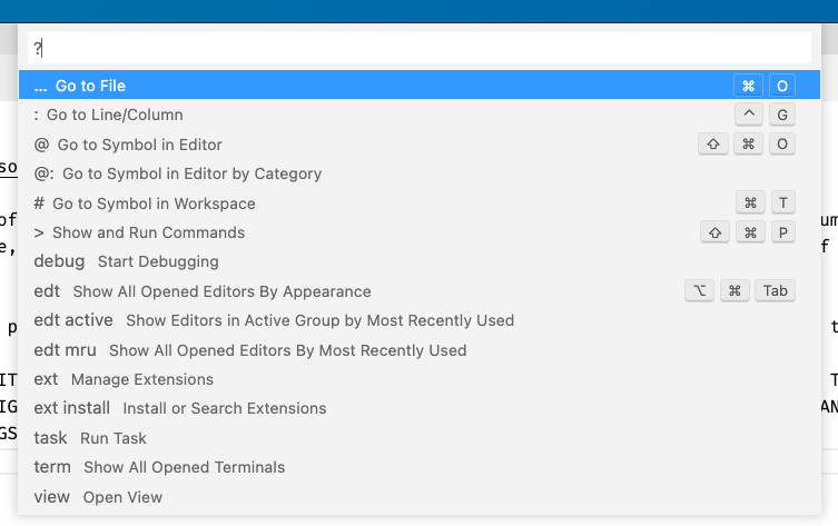 Show keybindings in quick open help · Issue #150537 · microsoft/vscode ...