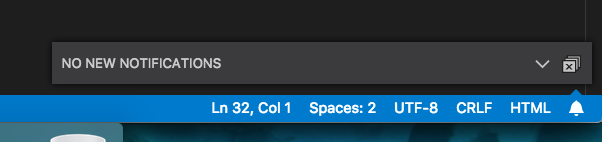 Show Notifications with 0 messages displays header visible/cutoff ...