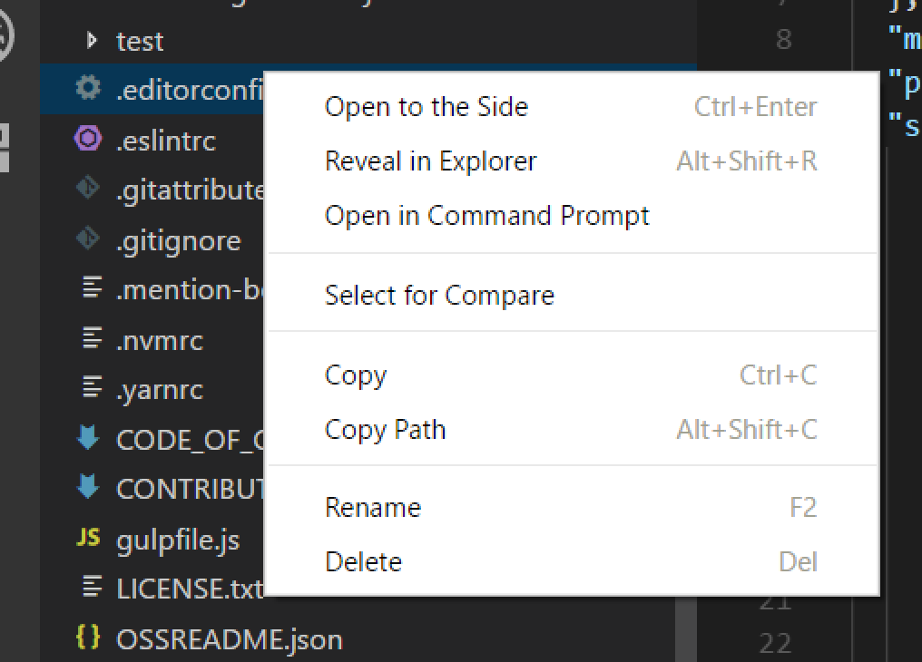 Menu: context menu on explorer does not show keybindings · Issue #53309 ...