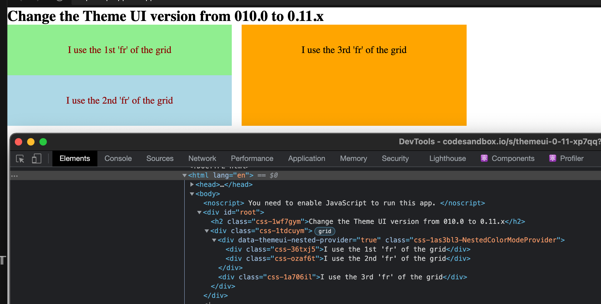 v0.11.x renders div for ThemeProvider instead of nothing and breaks ...