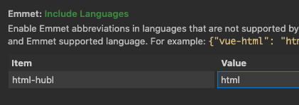 VS Code Setting for Emmet