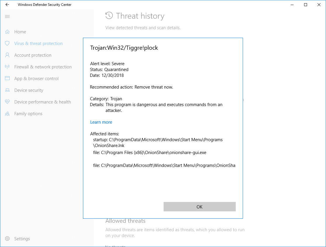 Windows sees 2.0.dev.2 install as malware · Issue #862 · onionshare ...