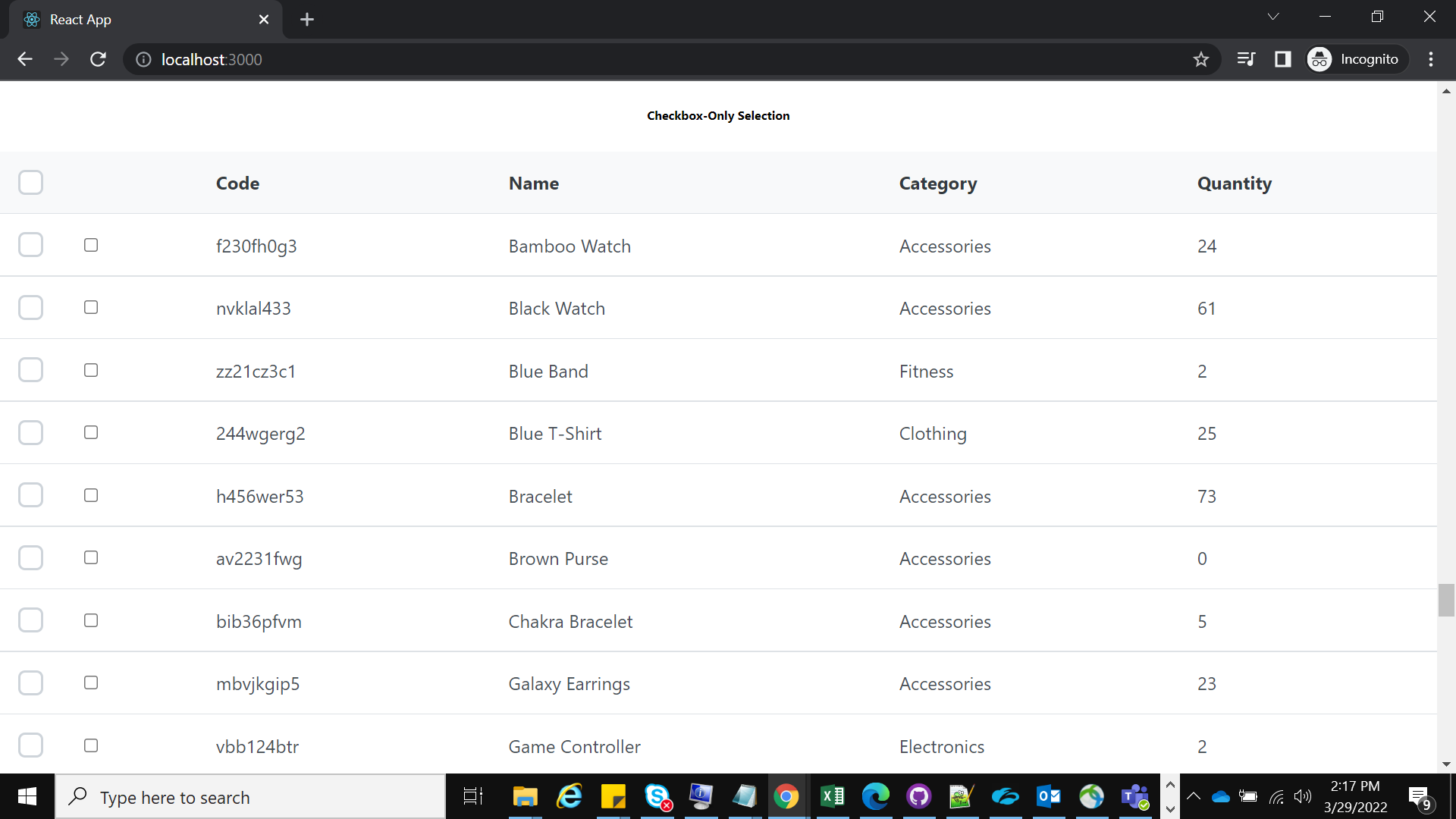 Possible to add more then one selectionMode="multiple" in single data