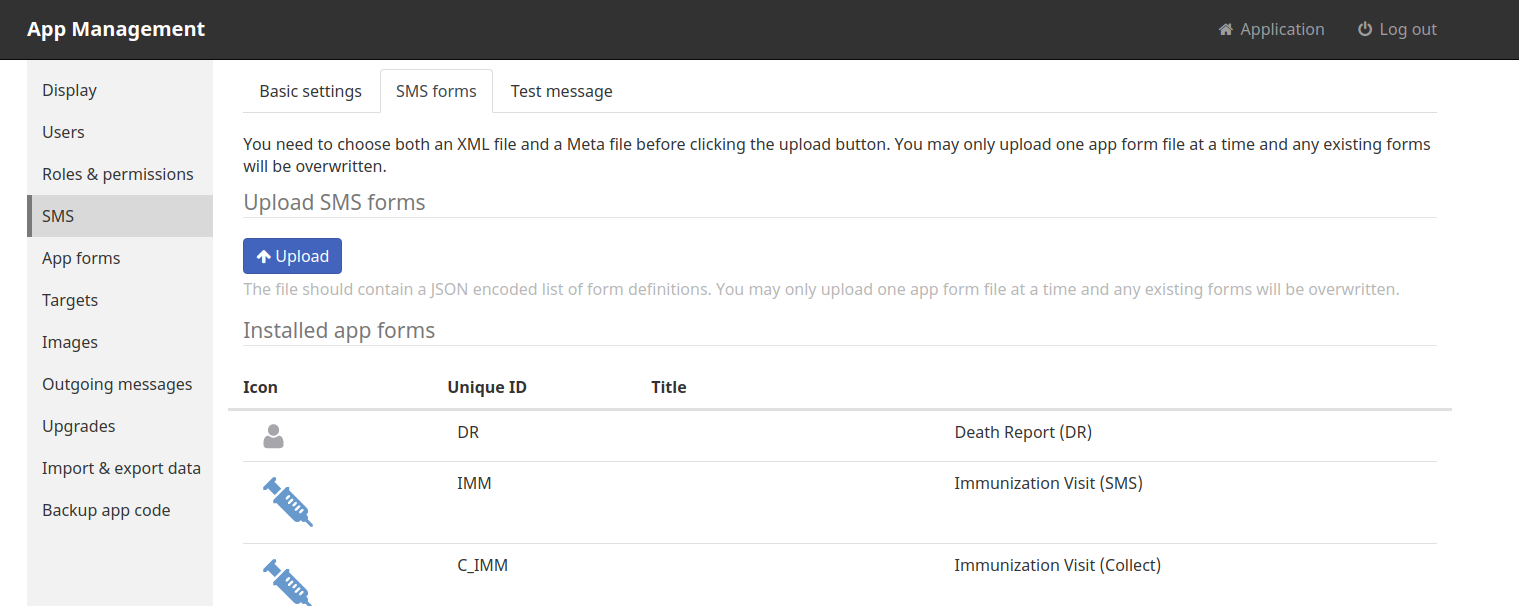 Misaligned "Title" column in SMS Forms page of the App Management ...