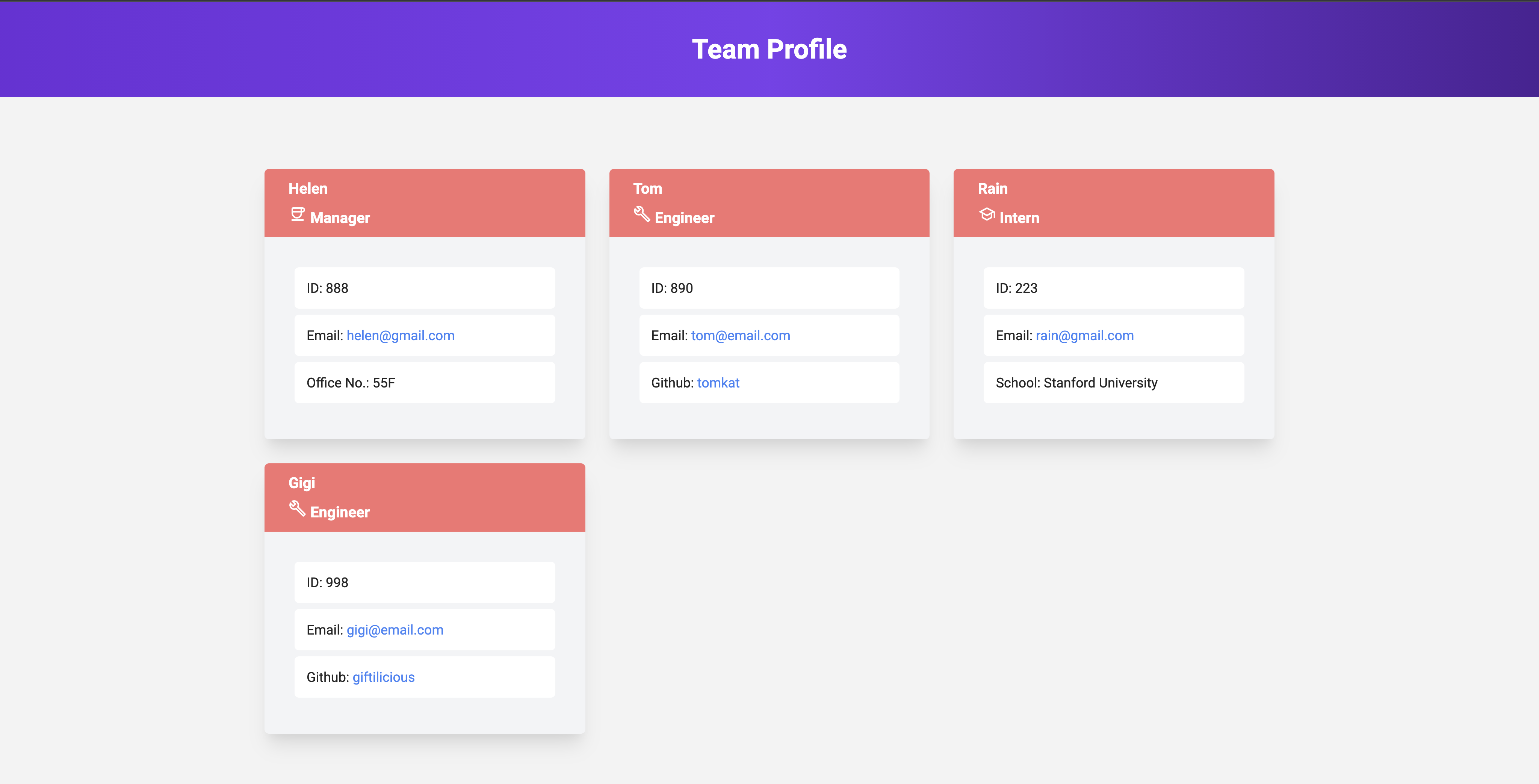 GitHub - giftilicious/Team-Profile-Generator: An application that ...