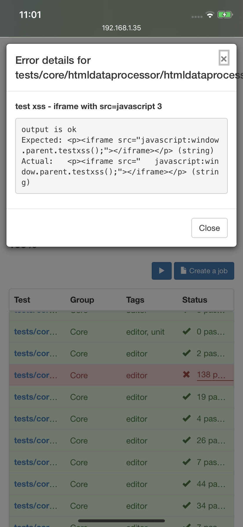 failing test - tests/core/htmldataprocessor/htmldataprocessor · Issue ...