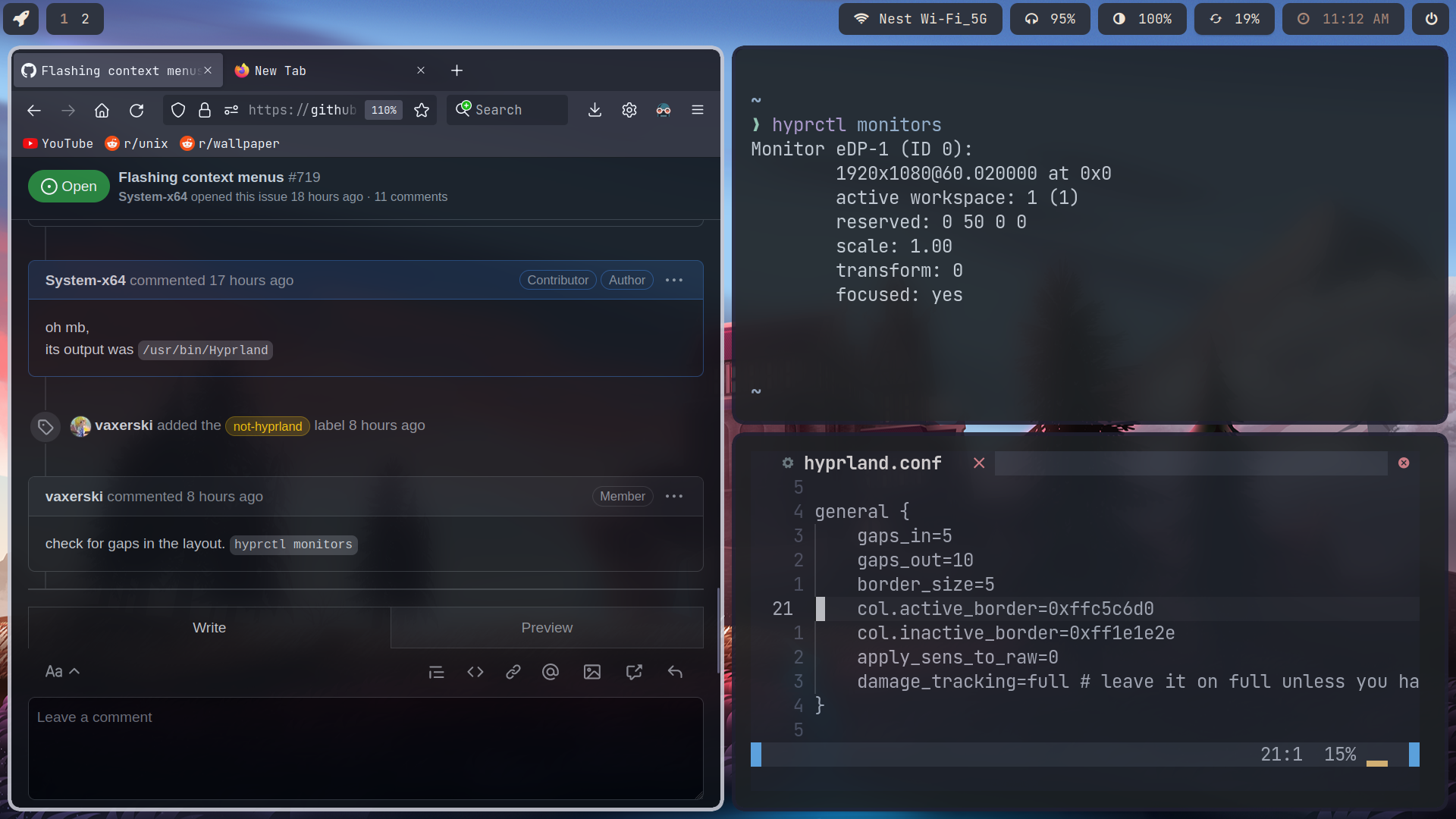 Flashing context menus · Issue #719 · hyprwm/Hyprland · GitHub