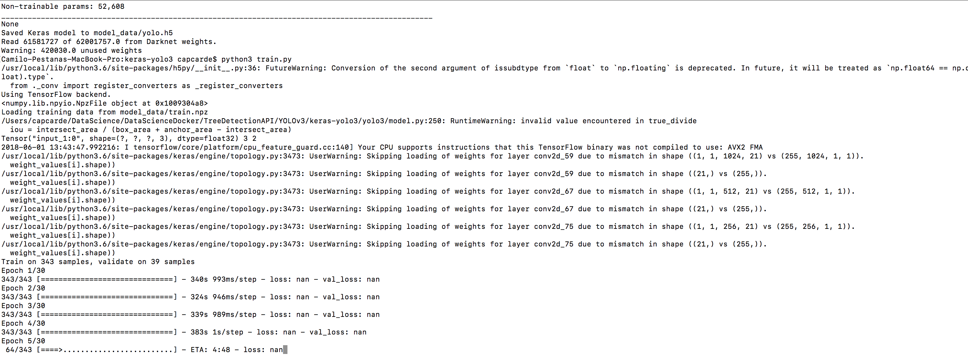Getting val_loss=nan always · Issue #79 · qqwweee/keras-yolo3 · GitHub