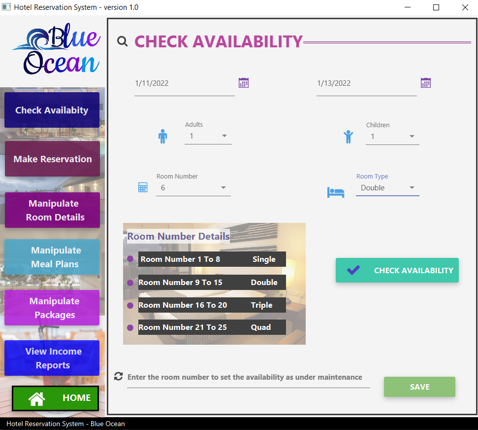 Hotel Reservation System Gui Using Java GitHub - Amasha2000/Hotel_Reservation_System