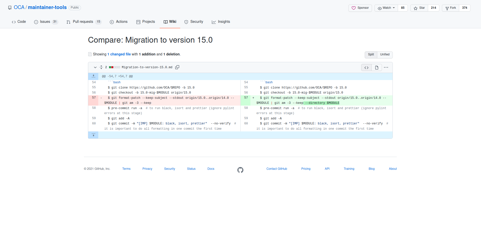 Migration to version 15.0: --directory option added · Issue #518 · OCA ...